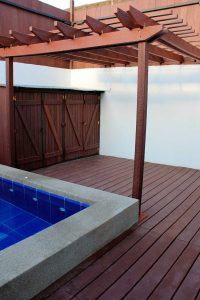 Piso flotante piscina de madera plástica