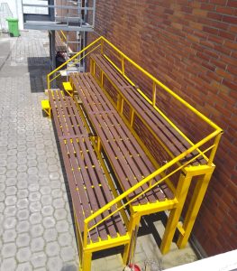 gradas de madera plastica ecologica